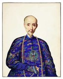 Howqua (Chinese: 伍秉鑒; Mandarin Pinyin: Wǔ Bǐngjiàn; 1769 – 4 September 1843) was the most important of the Hong merchants in the Thirteen Factories, head of the E-wo hong and leader of the Canton Cohong (公行). He was once one of the richest men in the world.<br/><br/>

Born in Fujian, China, he was known to the West as Howqua (the second). His father, Wu Guorong was also Howqua (the first) and was founder of the family company. Because his Chinese name was too difficult for western traders to pronounce, the name Howqua comes from his Chinese Business Name 浩官 (Mandarin Pinyin: Haoguan).<br/><br/>

He became rich on the trade between China and the British Empire in the middle of the 19th century during the First Opium War. Perhaps the wealthiest man in China during the nineteenth century, Howqua was the senior of the Hong merchants in Canton, one of the few authorized to trade silk and porcelain with foreigners.<br/><br/>

According to historic records, there was a fire in 1822 and many of the cohongs were burned down. The melted silver allegedly formed a little stream almost two miles in length. Of the 3 million dollars of compensation that was required to pay the British from the Treaty of Nanking, he single-handedly contributed one million, one third of the total sum. He later died in Canton the same year.<br/><br/>

To this day, portraits of the pigtailed Howqua in his robes still hang in Salem and Newport mansions built by U.S. merchants grateful for his assistance.